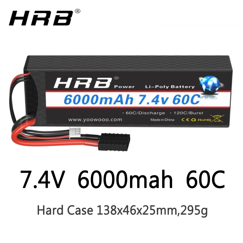HRB 7.4V 2S Lipo ͸ 6000mAh 60C ϵ ̽ T ÷..